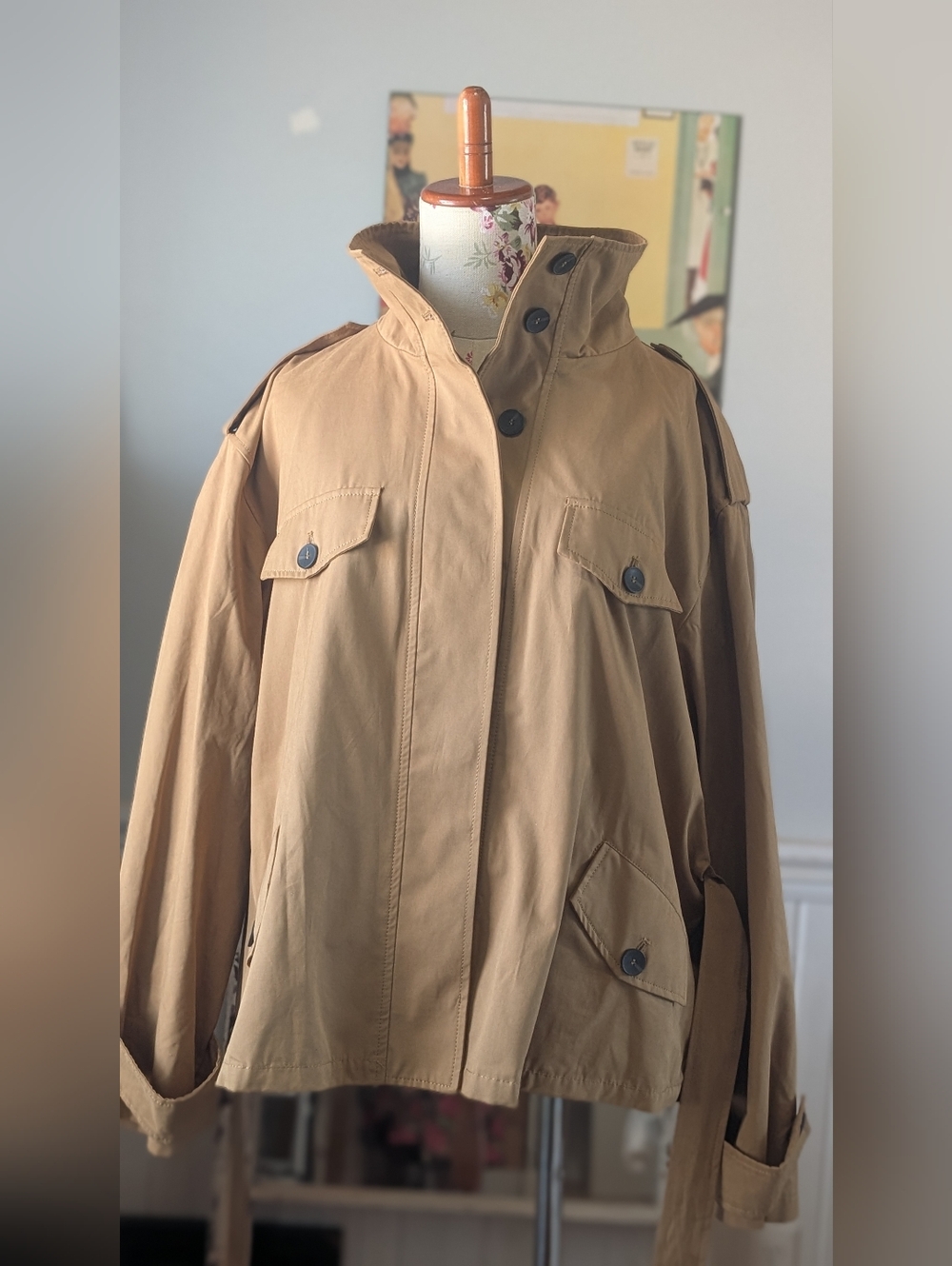 Zara Black Label  Brown‎ Belted Utility Jacket - Picture 6 of 8
